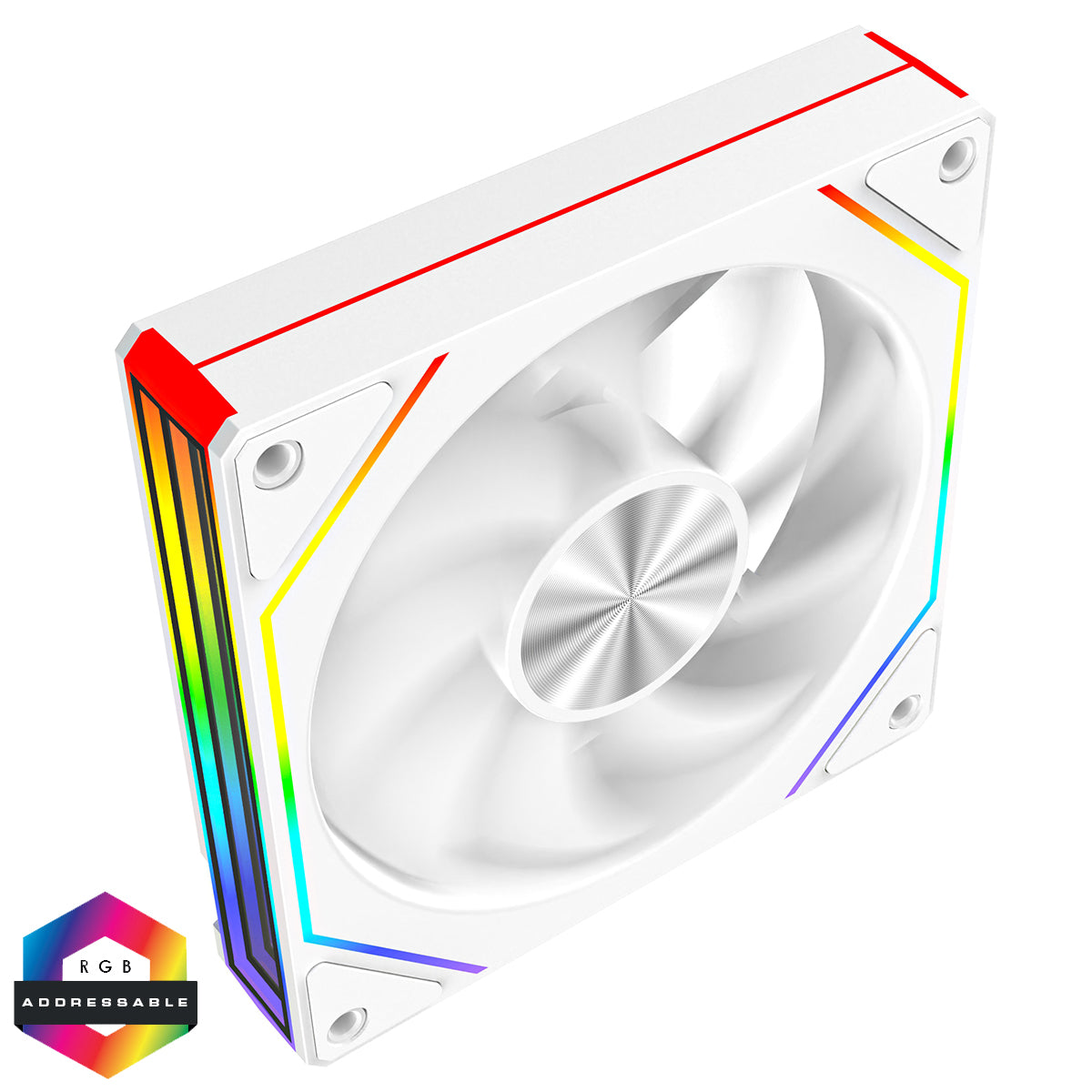 CiT Eclipse 120mm Two-Sided Infinity ARGB White 4pin PWM PC Cooling Fan - Destello
