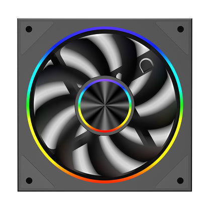 CiT Saturn 120mm ARGB Black 4pin PWM PC Cooling Infinity Fan - Destello