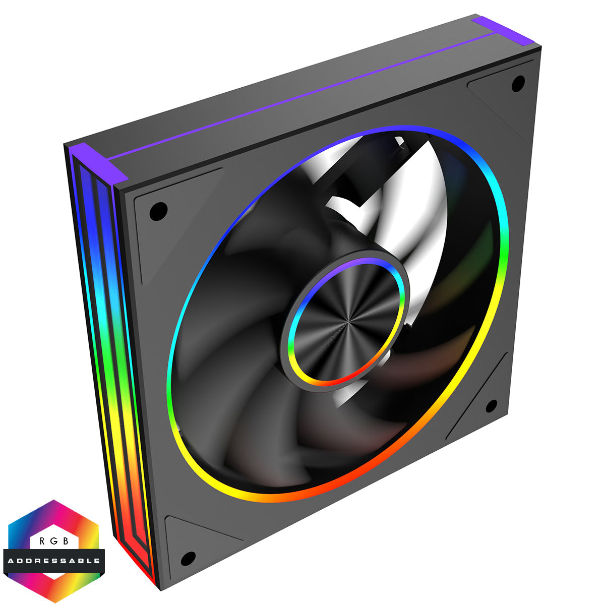 CiT Saturn 120mm ARGB Black 4pin PWM PC Cooling Infinity Fan - Destello