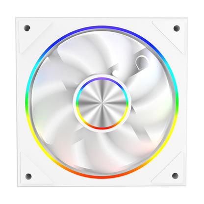 CiT Saturn 120mm ARGB White 4pin PWM PC Cooling Infinity Fan - Destello