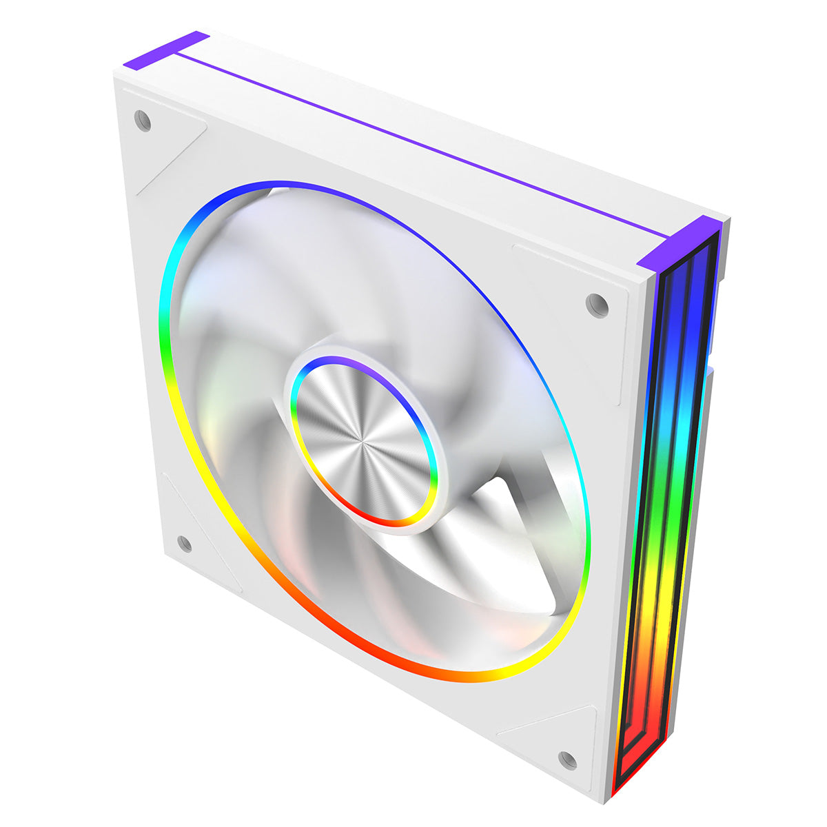 CiT Saturn 120mm ARGB White 4pin PWM PC Cooling Infinity Fan - Destello