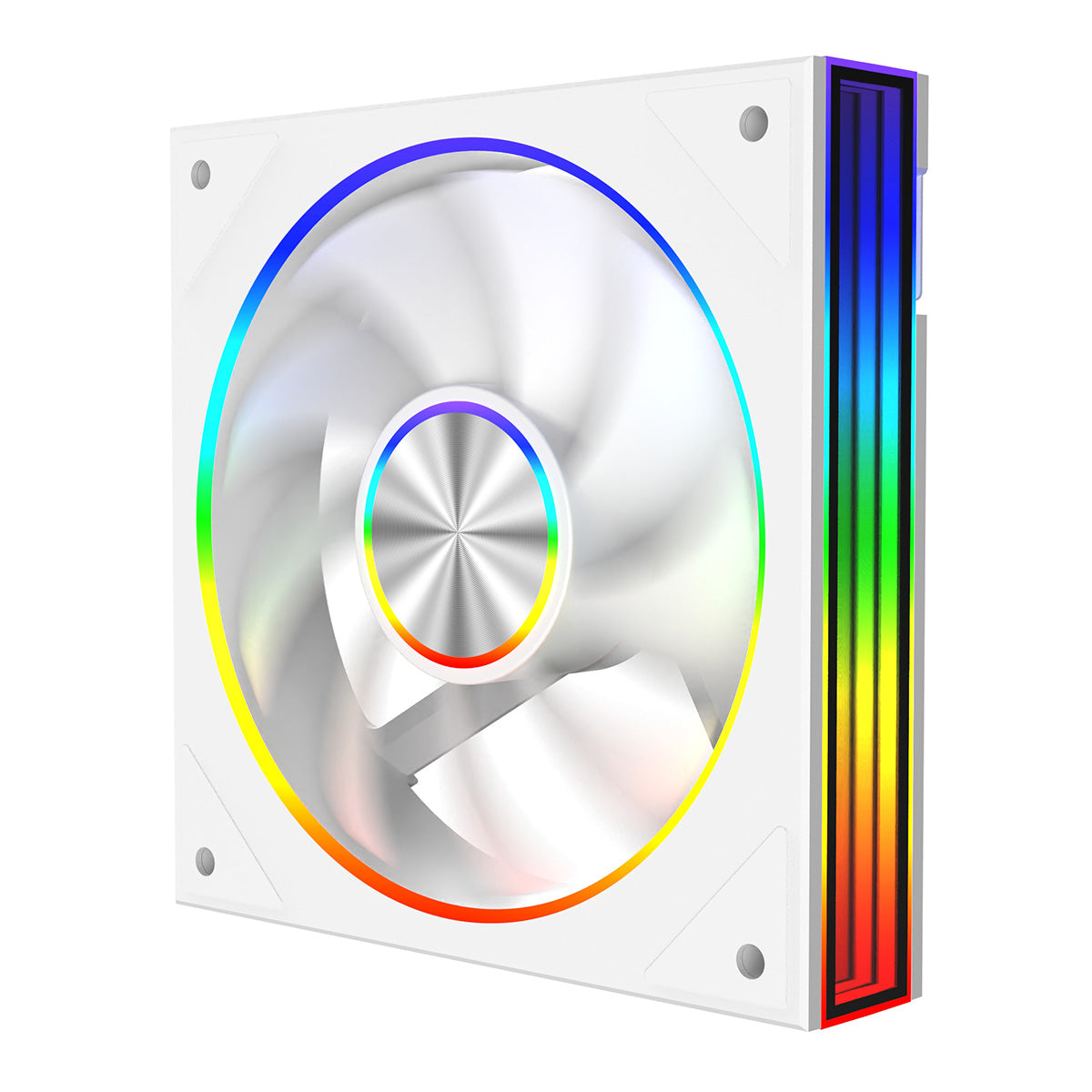 CiT Saturn 120mm ARGB White 4pin PWM PC Cooling Infinity Fan - Destello