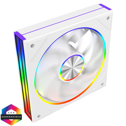 CiT Saturn 120mm ARGB White 4pin PWM PC Cooling Infinity Fan - Destello