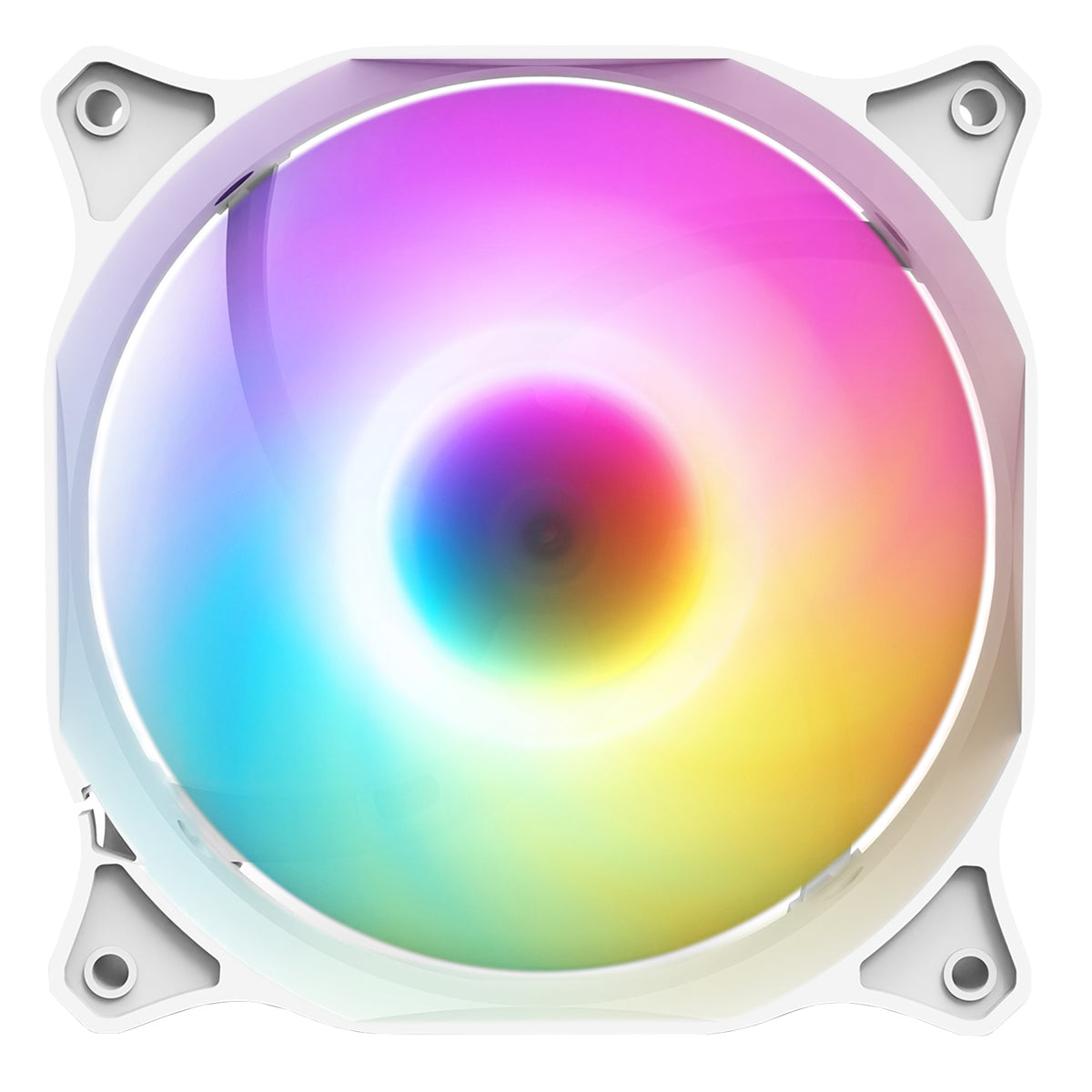 CiT Siberia 120mm RGB Rainbow White Master PC Inner-Ring Cooling Fan - Destello