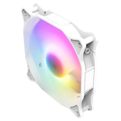 CiT Siberia 120mm RGB Rainbow White Master PC Inner-Ring Cooling Fan
