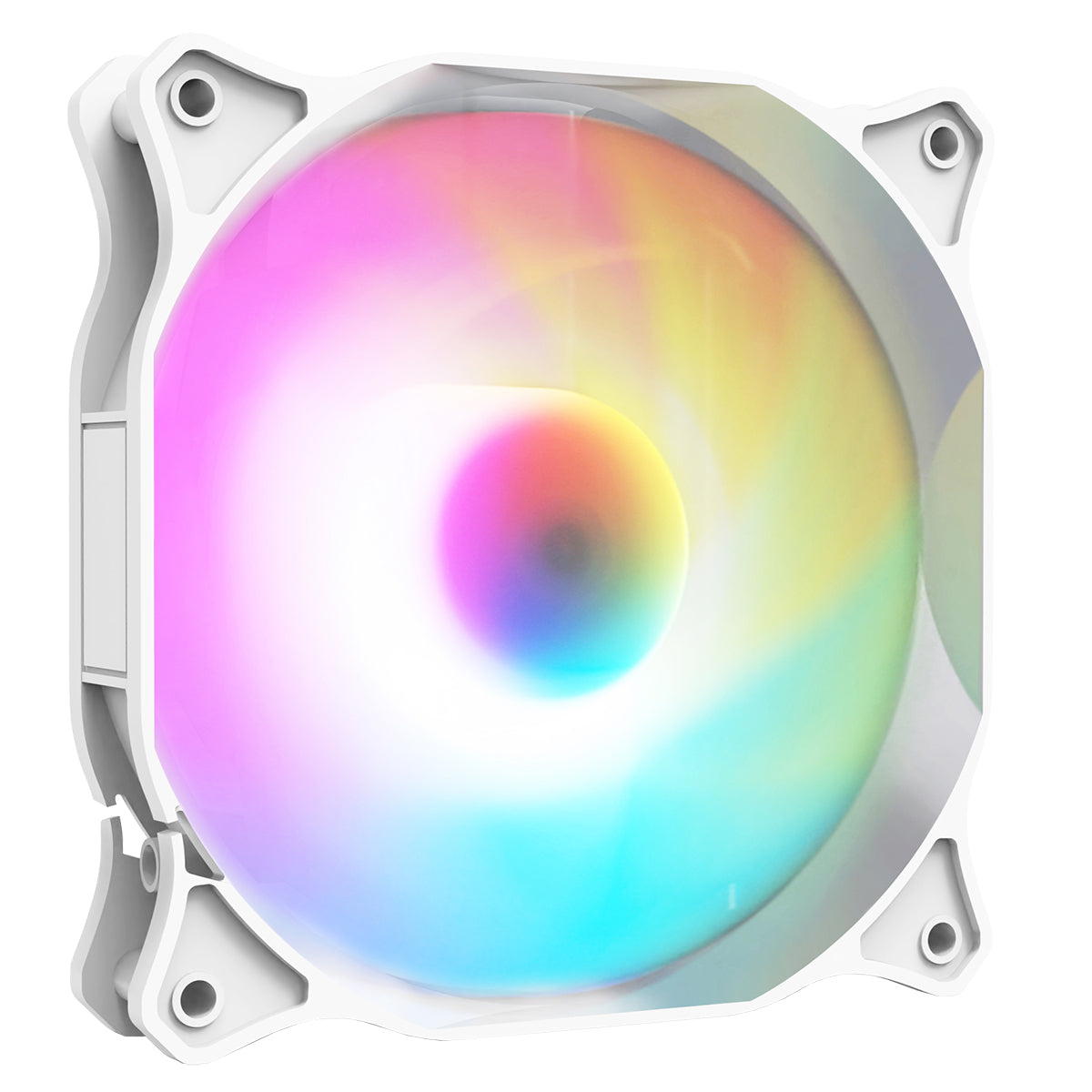 CiT Siberia 120mm RGB Rainbow White Master PC Inner-Ring Cooling Fan - Destello
