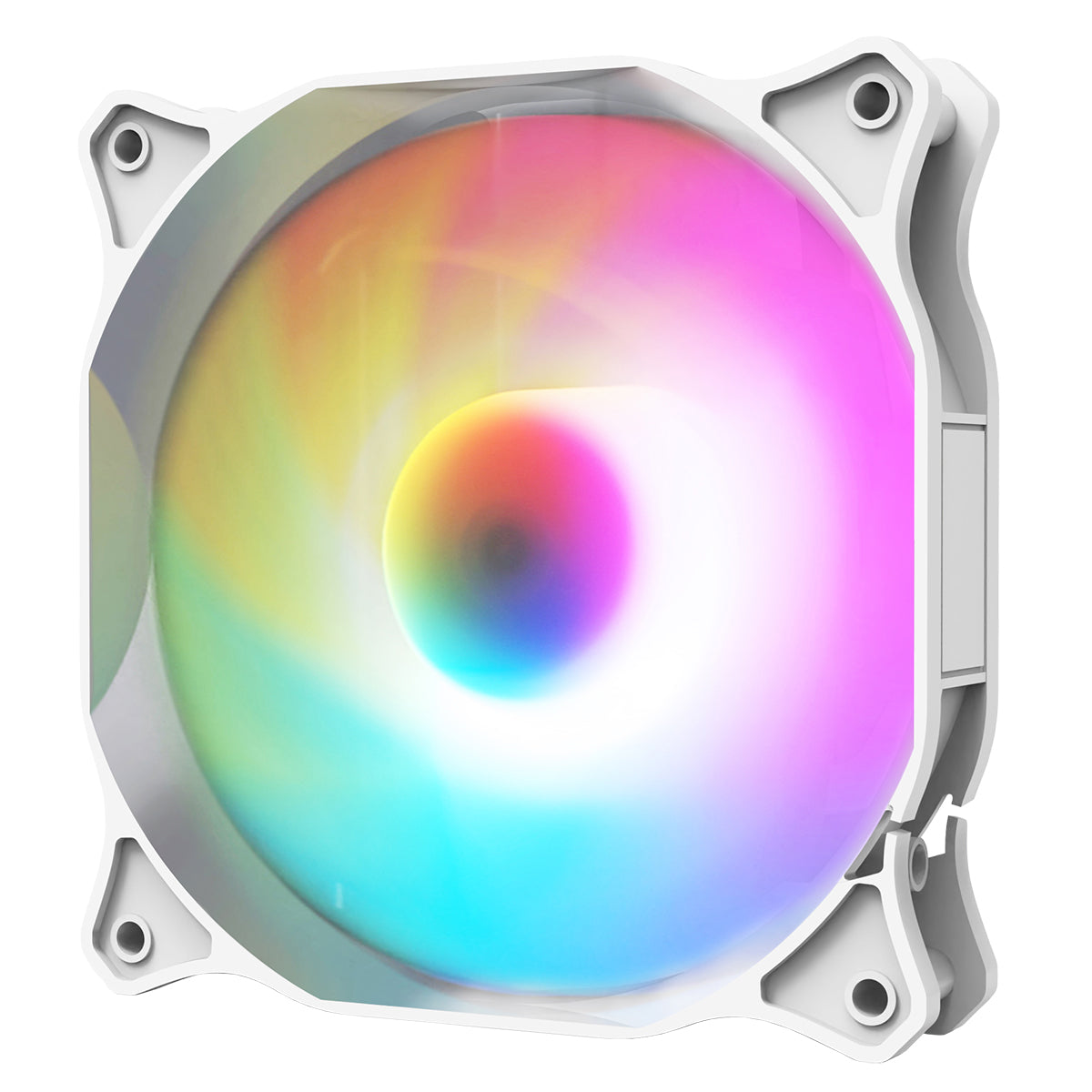 CiT Siberia 120mm RGB Rainbow White Master PC Inner-Ring Cooling Fan