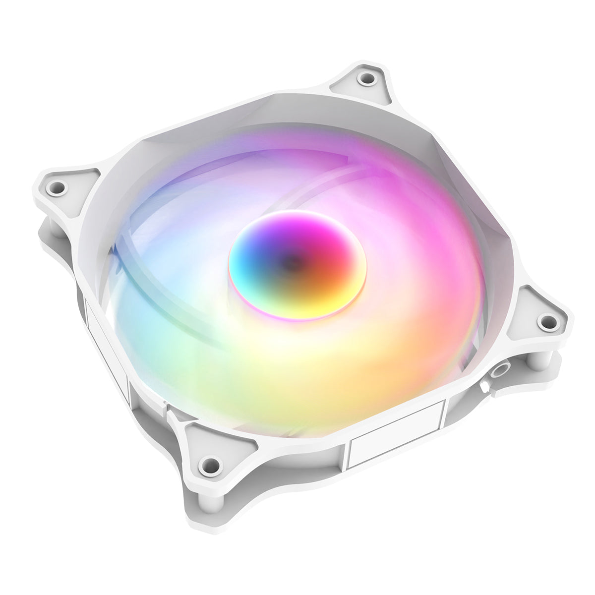 CiT Siberia 120mm RGB Rainbow White Master PC Inner-Ring Cooling Fan - Destello