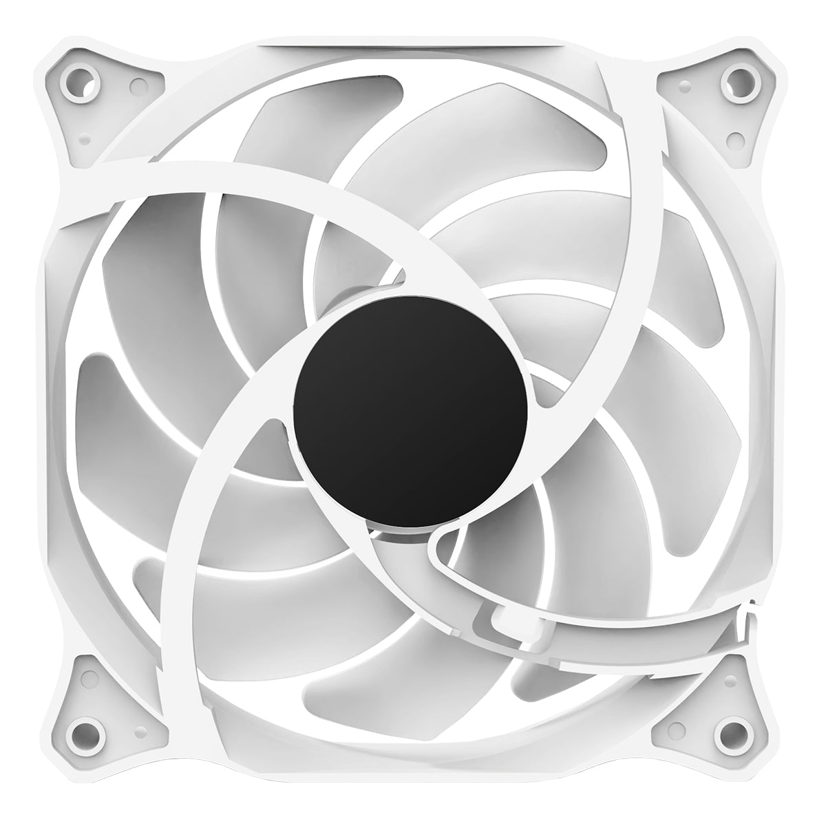 CiT Siberia 120mm RGB Rainbow White Master PC Inner-Ring Cooling Fan