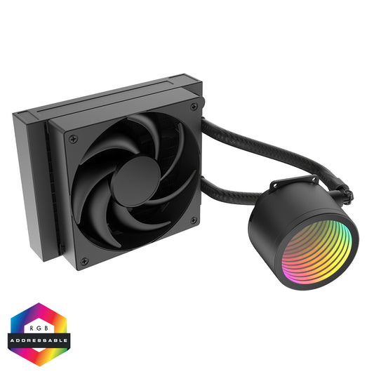 CiT Pro Glacier Watercooler 120mm Black With PWM Fan - Destello