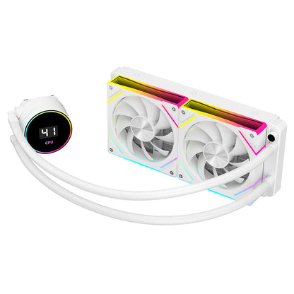 CiT Pro Glacier Watercooler 240mm White With Temperature Display - Destello