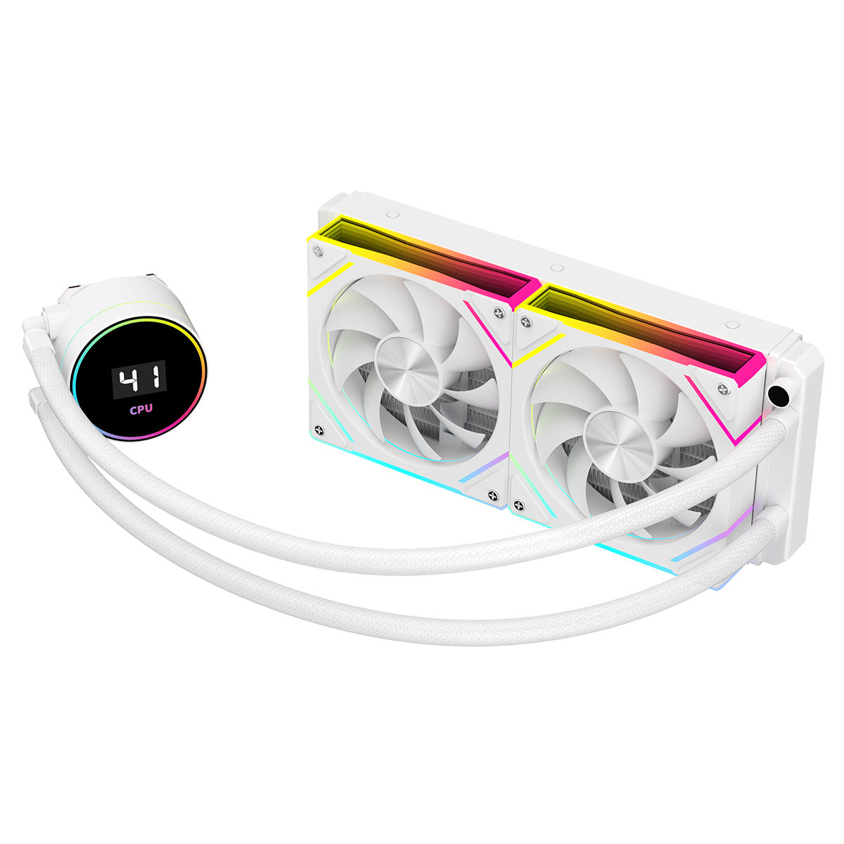 CiT Pro Glacier Watercooler 240mm White With Temperature Display - Destello