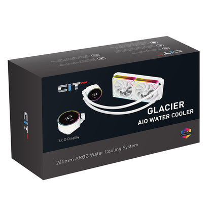 CiT Pro Glacier Watercooler 240mm White With Temperature Display