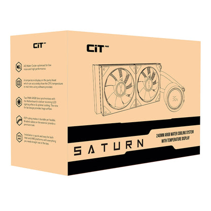 CiT Pro Saturn Watercooler 240mm Black With Display - Destello