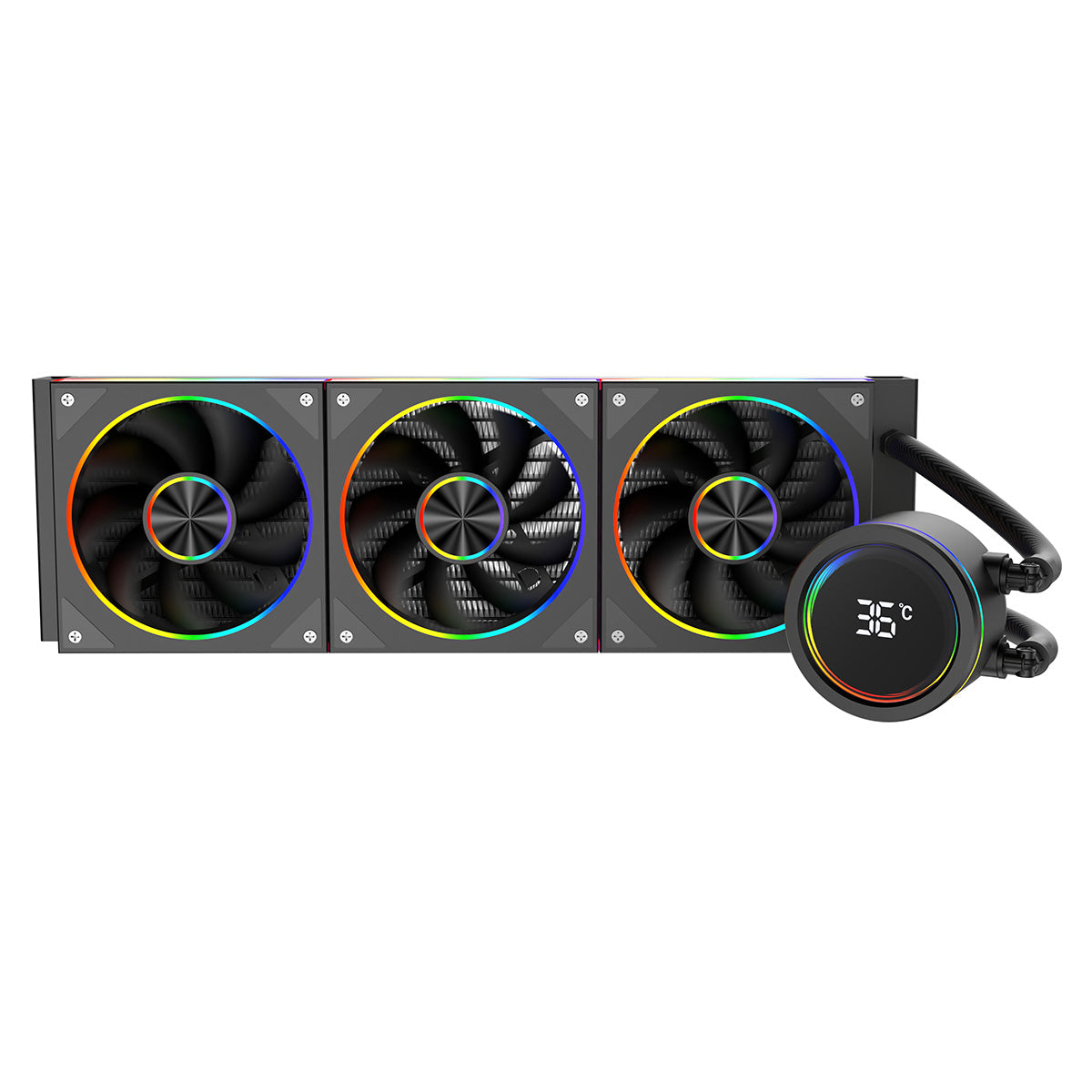 CiT Pro Saturn Watercooler 360mm Black With Display - Destello