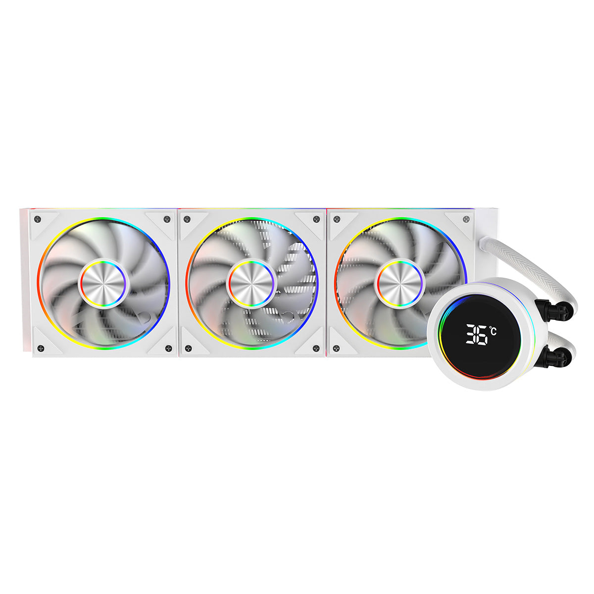 CiT Pro Saturn Watercooler 360mm White With Display