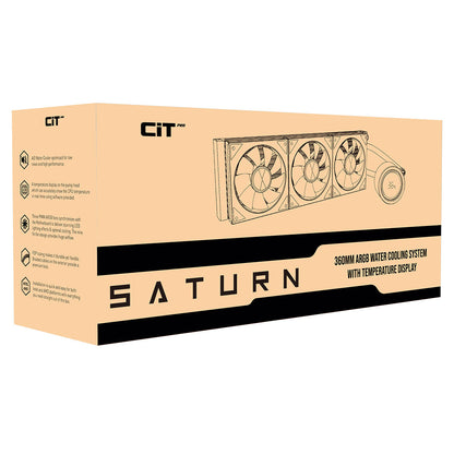 CiT Pro Saturn Watercooler 360mm White With Display - Destello