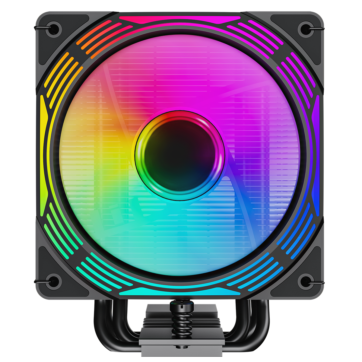 GameMax Ice Force Black CPU Cooler With 120mm FN12A-C8I PWM ARGB Infinity Fan 4 x 6mm Heat Pipes TDP 200W