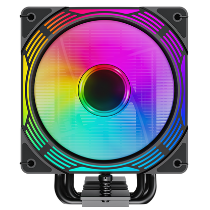 GameMax Ice Force Black CPU Cooler With 120mm FN12A-C8I PWM ARGB Infinity Fan 4 x 6mm Heat Pipes TDP 200W - Destello
