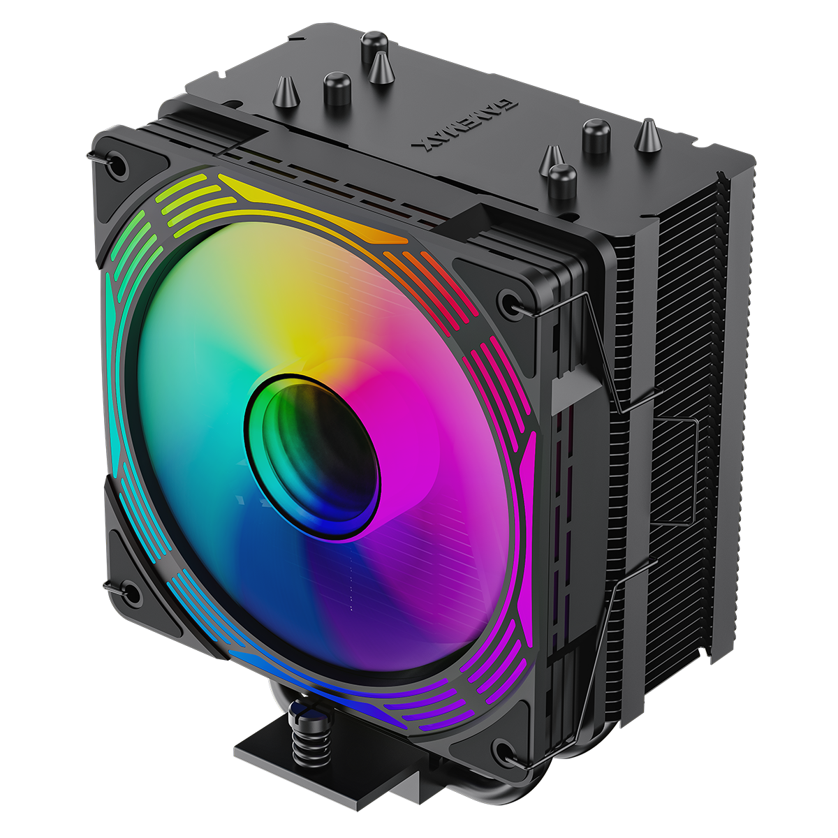GameMax Ice Force Black CPU Cooler With 120mm FN12A-C8I PWM ARGB Infinity Fan 4 x 6mm Heat Pipes TDP 200W