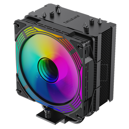 GameMax Ice Force Black CPU Cooler With 120mm FN12A-C8I PWM ARGB Infinity Fan 4 x 6mm Heat Pipes TDP 200W