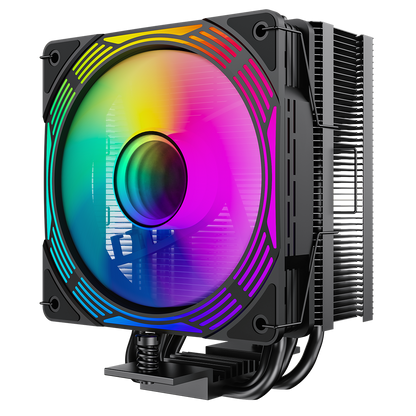 GameMax Ice Force Black CPU Cooler With 120mm FN12A-C8I PWM ARGB Infinity Fan 4 x 6mm Heat Pipes TDP 200W