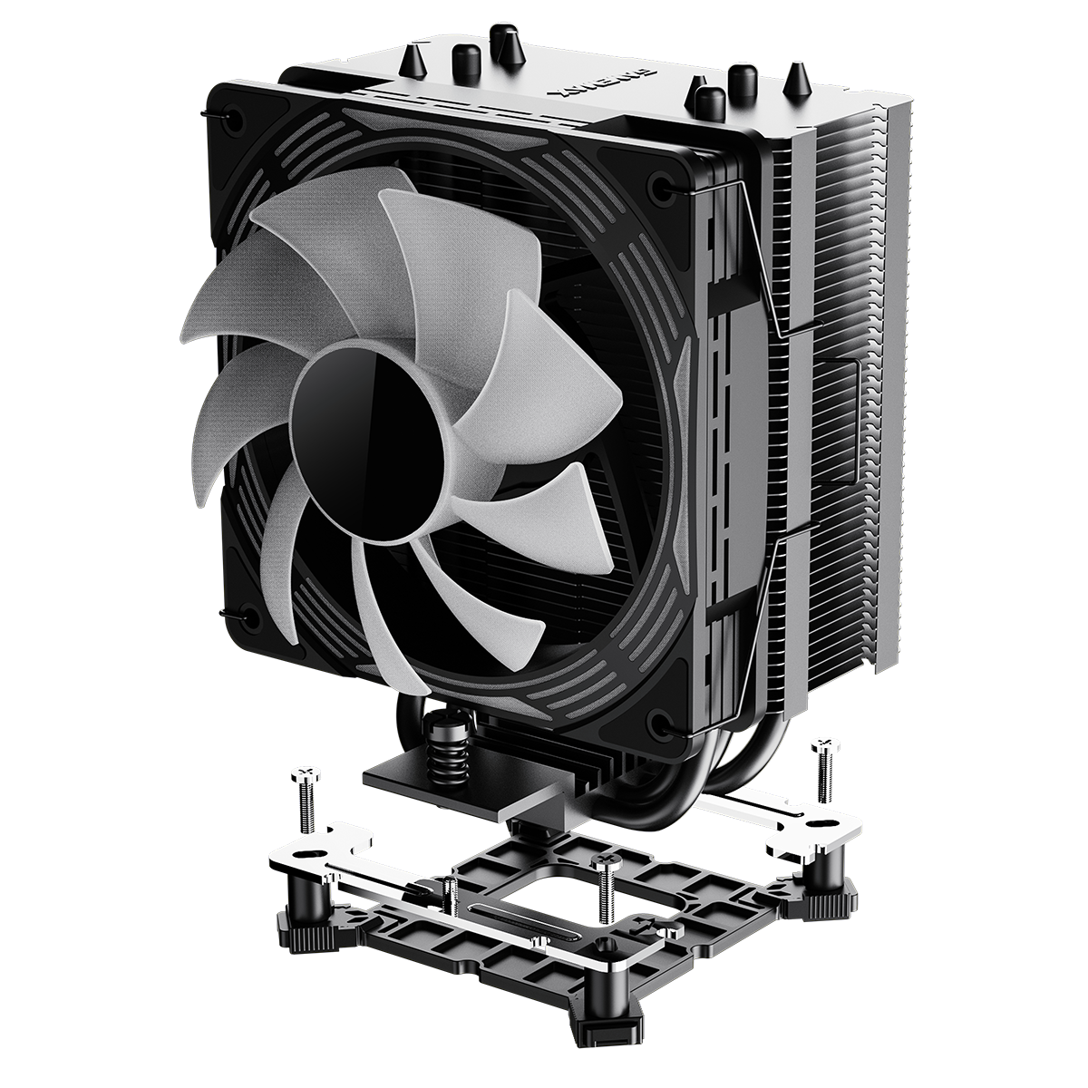 GameMax Ice Force Black CPU Cooler With 120mm FN12A-C8I PWM ARGB Infinity Fan 4 x 6mm Heat Pipes TDP 200W