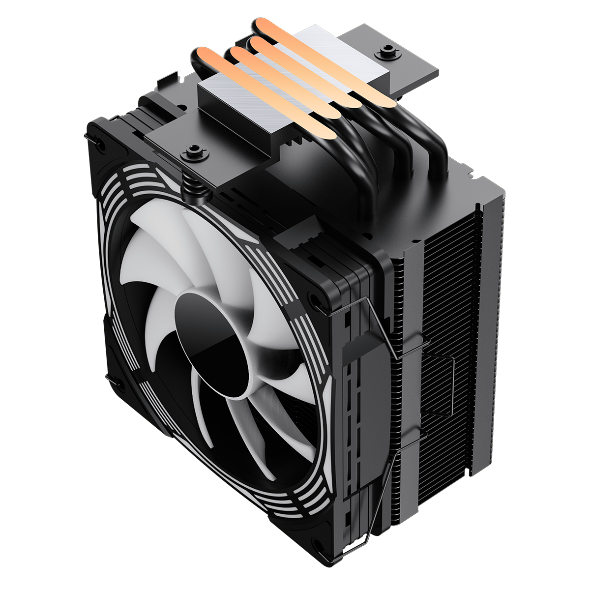GameMax Ice Force Black CPU Cooler With 120mm FN12A-C8I PWM ARGB Infinity Fan 4 x 6mm Heat Pipes TDP 200W