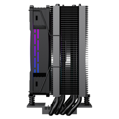 GameMax Ice Force Black CPU Cooler With 120mm FN12A-C8I PWM ARGB Infinity Fan 4 x 6mm Heat Pipes TDP 200W
