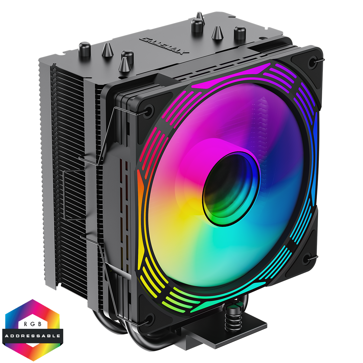 GameMax Ice Force Black CPU Cooler With 120mm FN12A-C8I PWM ARGB Infinity Fan 4 x 6mm Heat Pipes TDP 200W - Destello