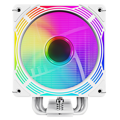 GameMax Ice Force White CPU Cooler With 120mm FN12A-C8I PWM ARGB Infinity Fan 4 x 6mm Heat Pipes TDP 200W - Destello