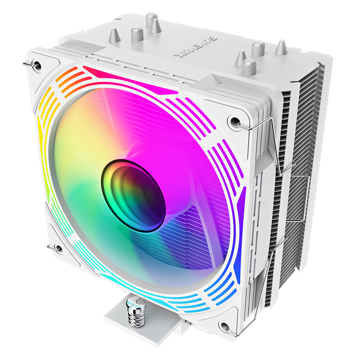 GameMax Ice Force White CPU Cooler With 120mm FN12A-C8I PWM ARGB Infinity Fan 4 x 6mm Heat Pipes TDP 200W - Destello