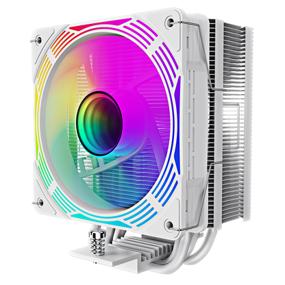 GameMax Ice Force White CPU Cooler With 120mm FN12A-C8I PWM ARGB Infinity Fan 4 x 6mm Heat Pipes TDP 200W