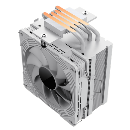 GameMax Ice Force White CPU Cooler With 120mm FN12A-C8I PWM ARGB Infinity Fan 4 x 6mm Heat Pipes TDP 200W - Destello
