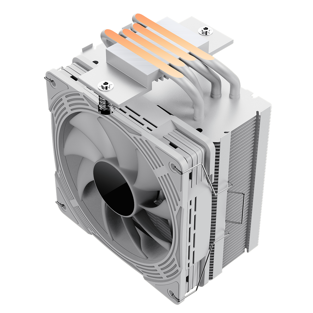 GameMax Ice Force White CPU Cooler With 120mm FN12A-C8I PWM ARGB Infinity Fan 4 x 6mm Heat Pipes TDP 200W