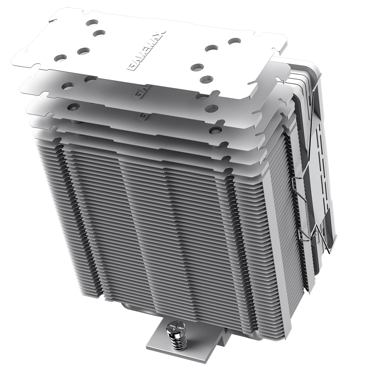 GameMax Ice Force White CPU Cooler With 120mm FN12A-C8I PWM ARGB Infinity Fan 4 x 6mm Heat Pipes TDP 200W - Destello