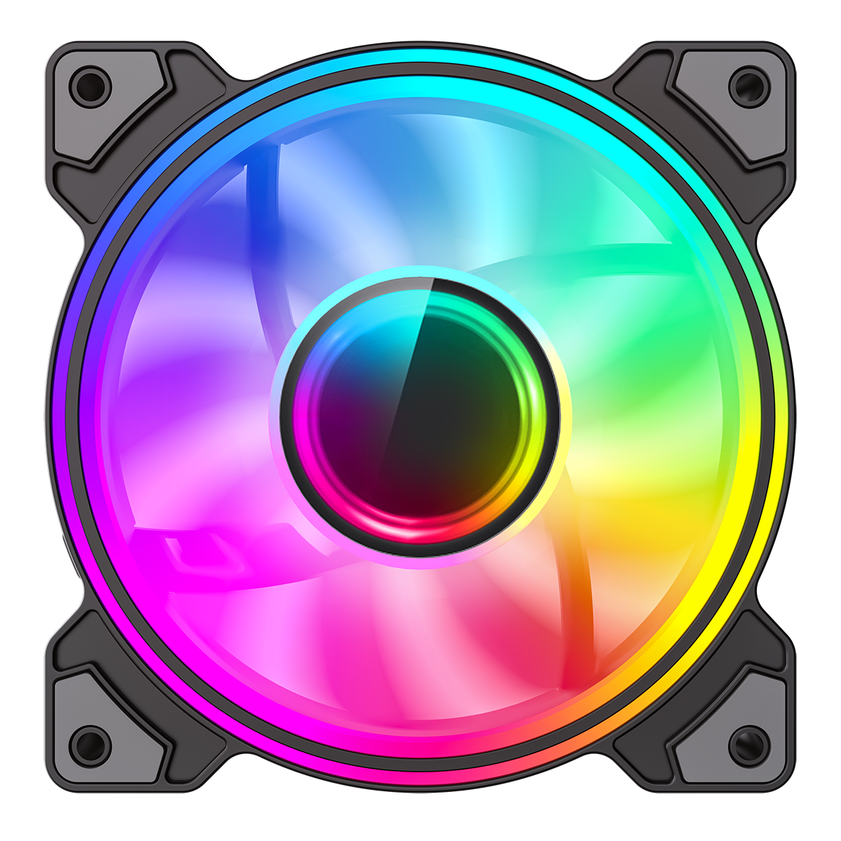 GameMax Infinity 120mm ARGB Dual-Ring Black Fan - Destello