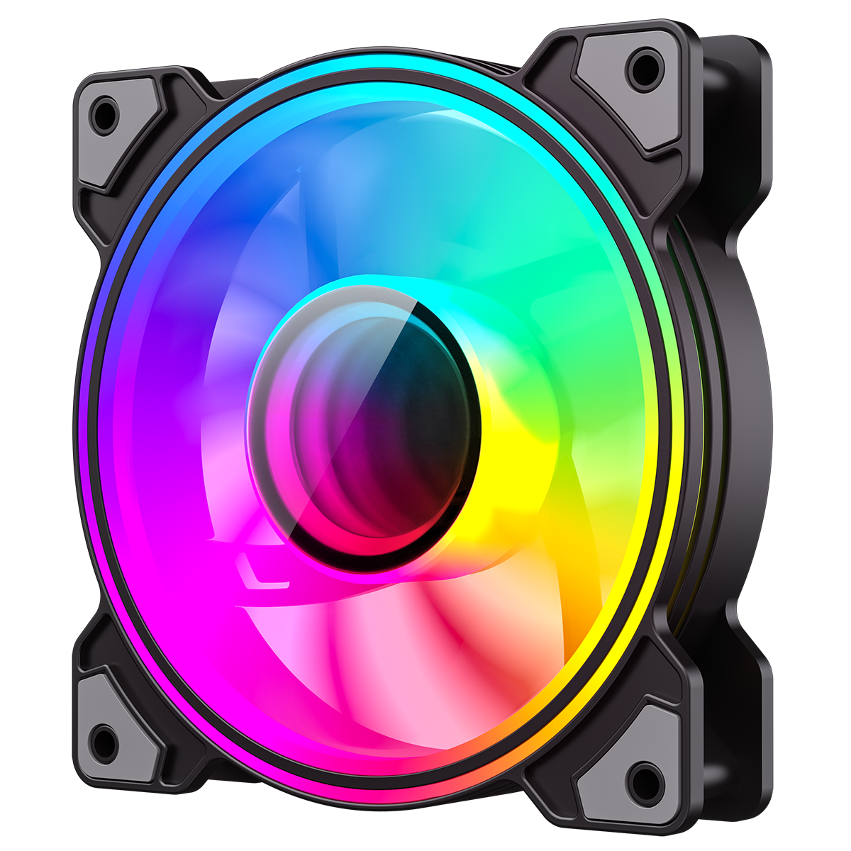 GameMax Infinity 120mm ARGB Dual-Ring Black Fan - Destello