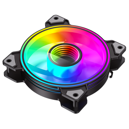 GameMax Infinity 120mm ARGB Dual-Ring Black Fan - Destello