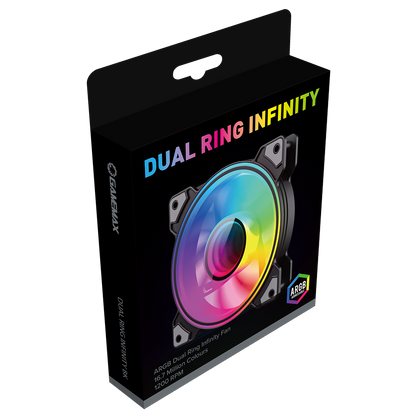 GameMax Infinity 120mm ARGB Dual-Ring Black Fan - Destello