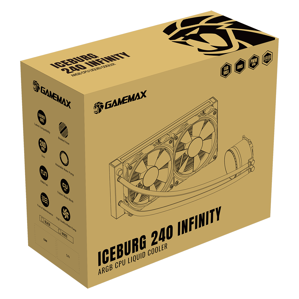 GameMax Iceburg 240mm AIO ARGB Water Cooler - Destello