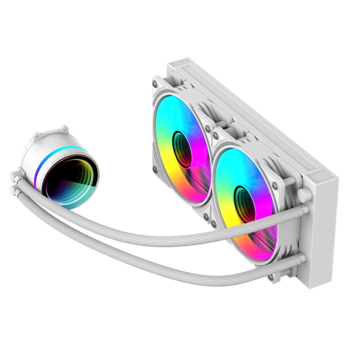 GameMax Iceburg 240mm White AIO ARGB Water Cooler - Destello
