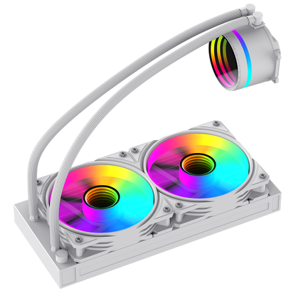 GameMax Iceburg 240mm White AIO ARGB Water Cooler - Destello