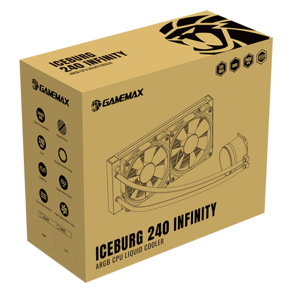 GameMax Iceburg 240mm White AIO ARGB Water Cooler - Destello