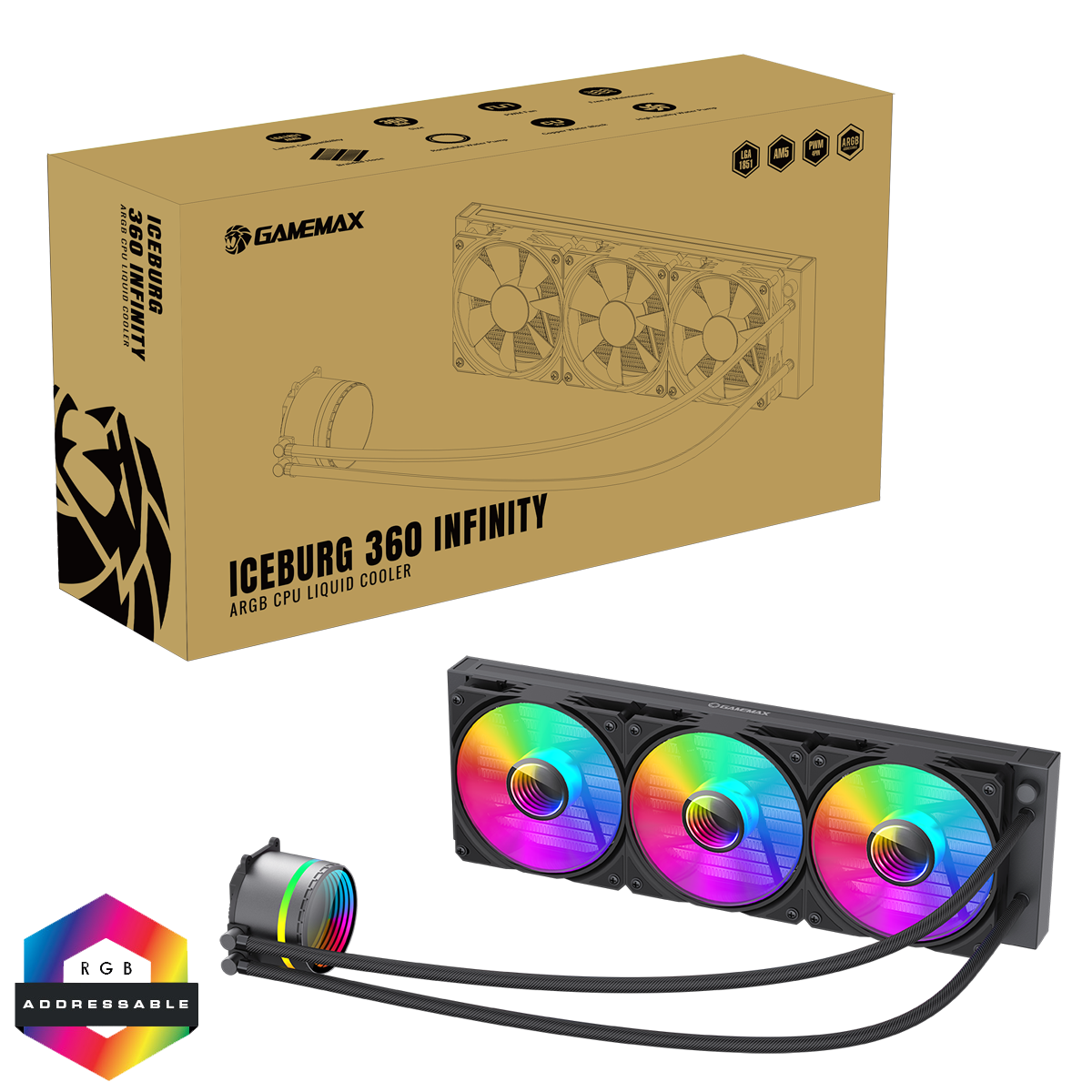 GameMax Iceburg 360mm AIO ARGB Water Cooler - Destello