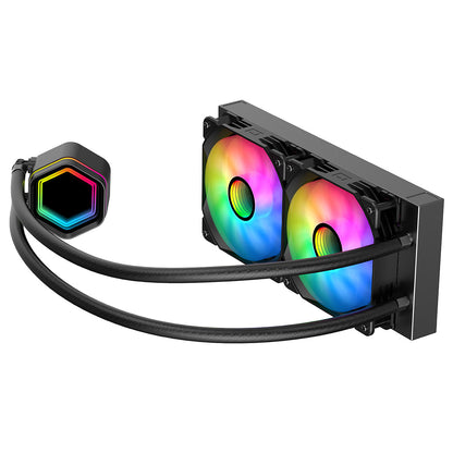 Powercool Edge Black ARGB All-In-One 240mm Intel and AMD CPU Infinity Watercooler - Destello