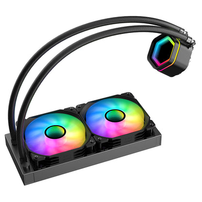 Powercool Edge Black ARGB All-In-One 240mm Intel and AMD CPU Infinity Watercooler - Destello