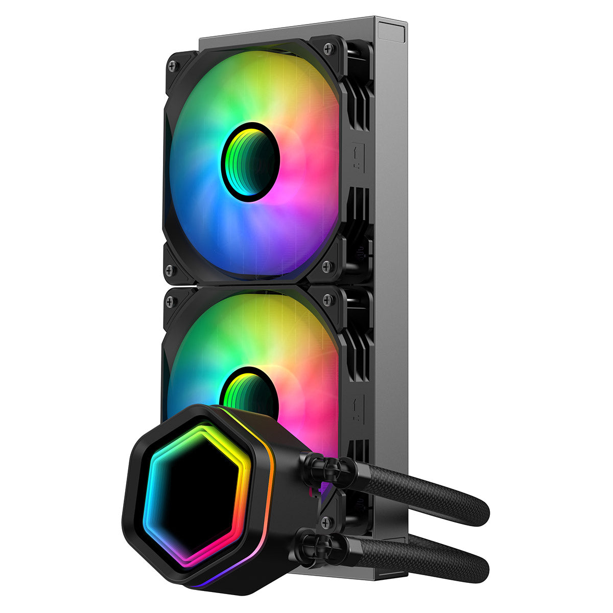 Powercool Edge Black ARGB All-In-One 240mm Intel and AMD CPU Infinity Watercooler - Destello