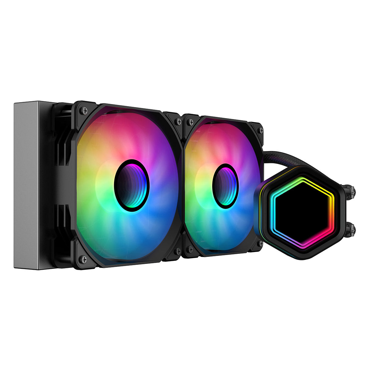 Powercool Edge Black ARGB All-In-One 240mm Intel and AMD CPU Infinity Watercooler - Destello