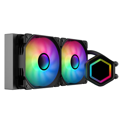 Powercool Edge Black ARGB All-In-One 240mm Intel and AMD CPU Infinity Watercooler - Destello